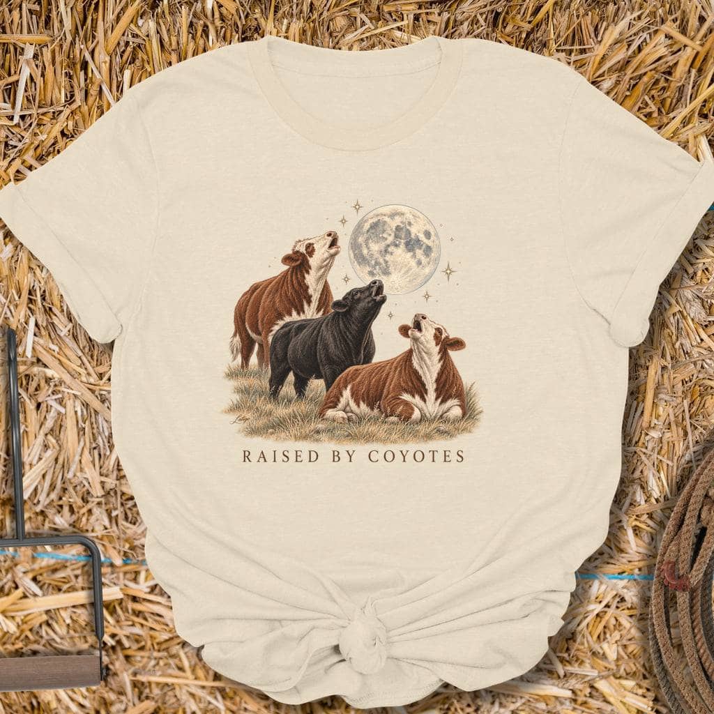 Latigo Cowboy Raised By Coyotes Tee T-Shirt S / Natural