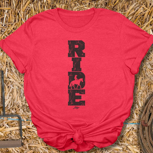 Latigo Cowboy Ride Tee T-Shirt S / Heather Red