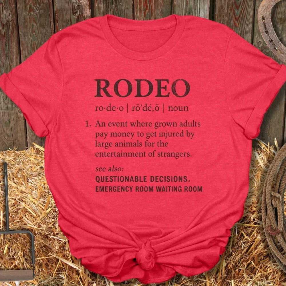 Latigo Cowboy Rodeo Def Tee T-Shirt Heather Red / S