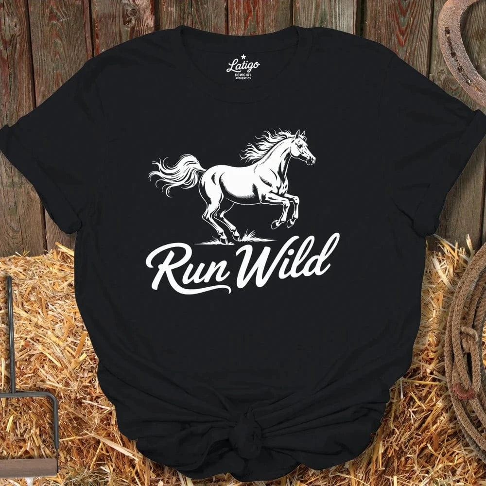 Latigo Cowboy Run WIld  Tee Black / S