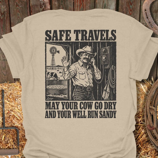Latigo Cowboy Safe Travels Tee T-Shirt Sand / S