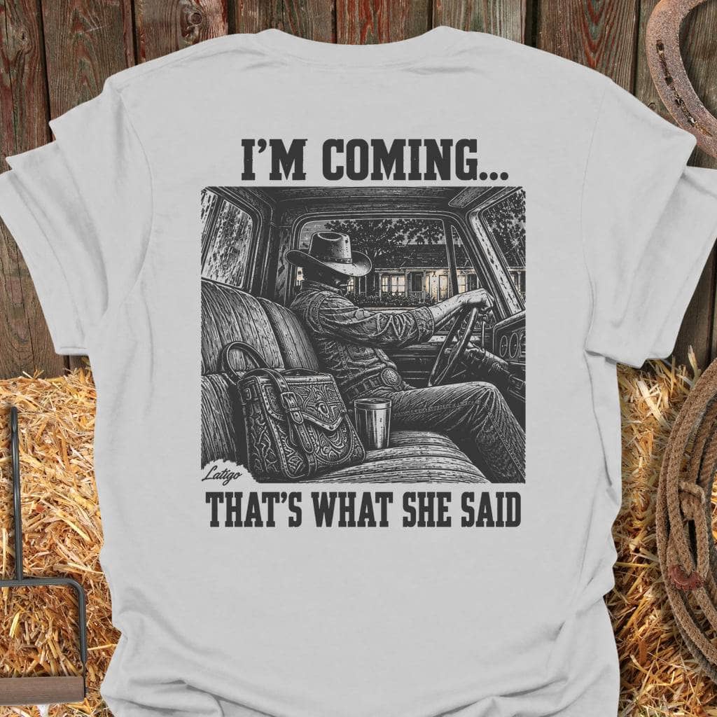 Latigo Cowboy She Said Tee T-Shirt S / Ice Grey