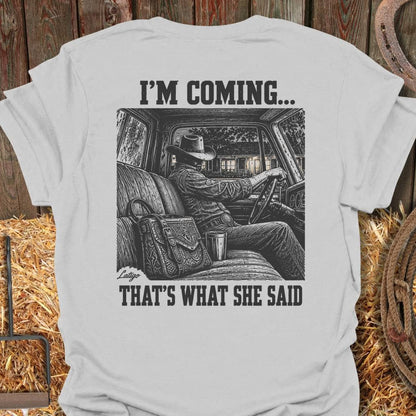 Latigo Cowboy She Said Tee T-Shirt S / Ice Grey
