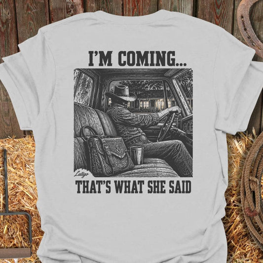 Latigo Cowboy She Said Tee T-Shirt S / Ice Grey
