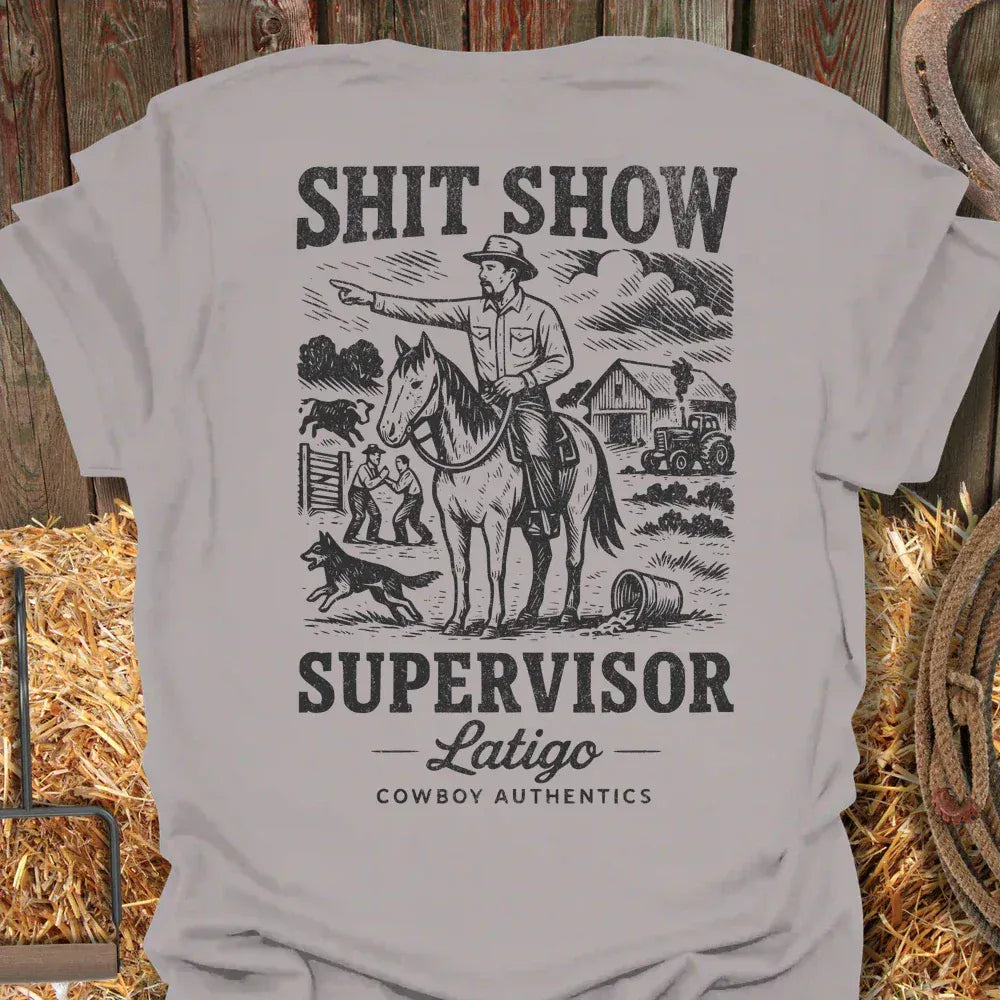 Latigo Cowboy Shit Show Tee T-Shirt Ice Grey / S
