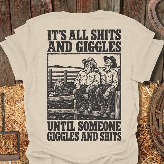 Latigo Cowboy Shits And Giggles Tee T-Shirt Natural / S