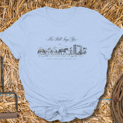 Latigo Cowboy Still Says Yes Tee T-Shirt S / Light Blue