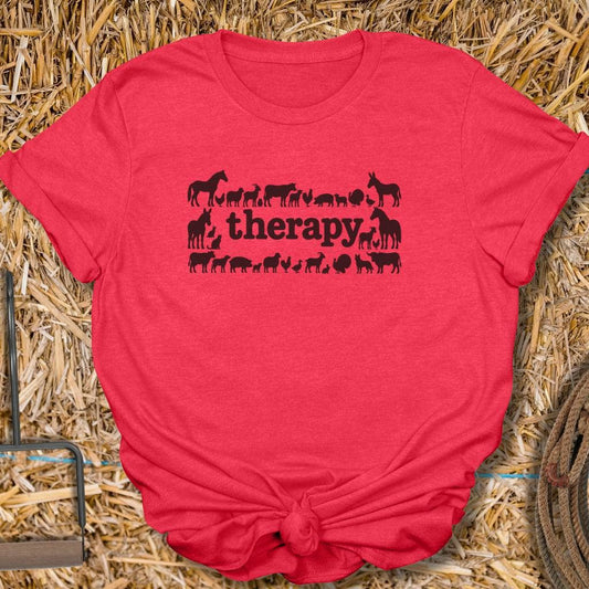 Latigo Cowboy Therapy Tee T-Shirt Heather Red / S