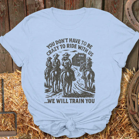 Latigo Cowboy Train You Tee T-Shirt Light Blue / S
