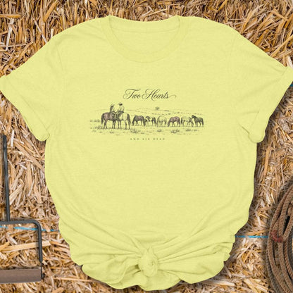 Latigo Cowboy Two Hearts Tee T-Shirt S / Cornsilk