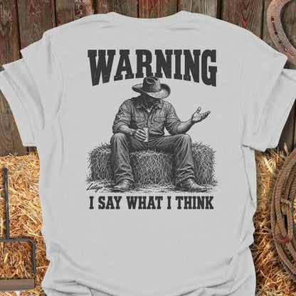 Latigo Cowboy Warning Tee T-Shirt S / Ice Grey