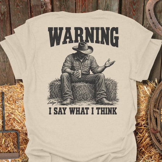 Latigo Cowboy Warning Tee T-Shirt S / Natural
