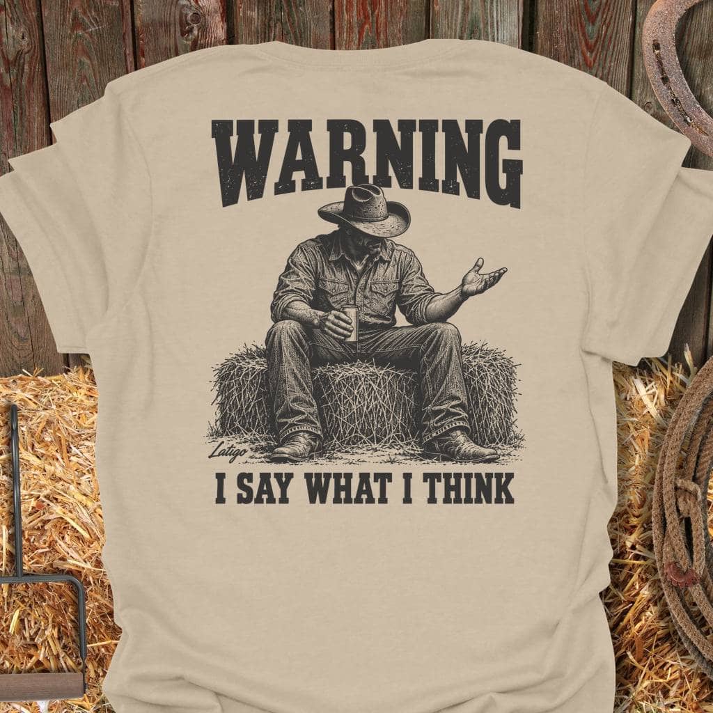 Latigo Cowboy Warning Tee T-Shirt S / Sand