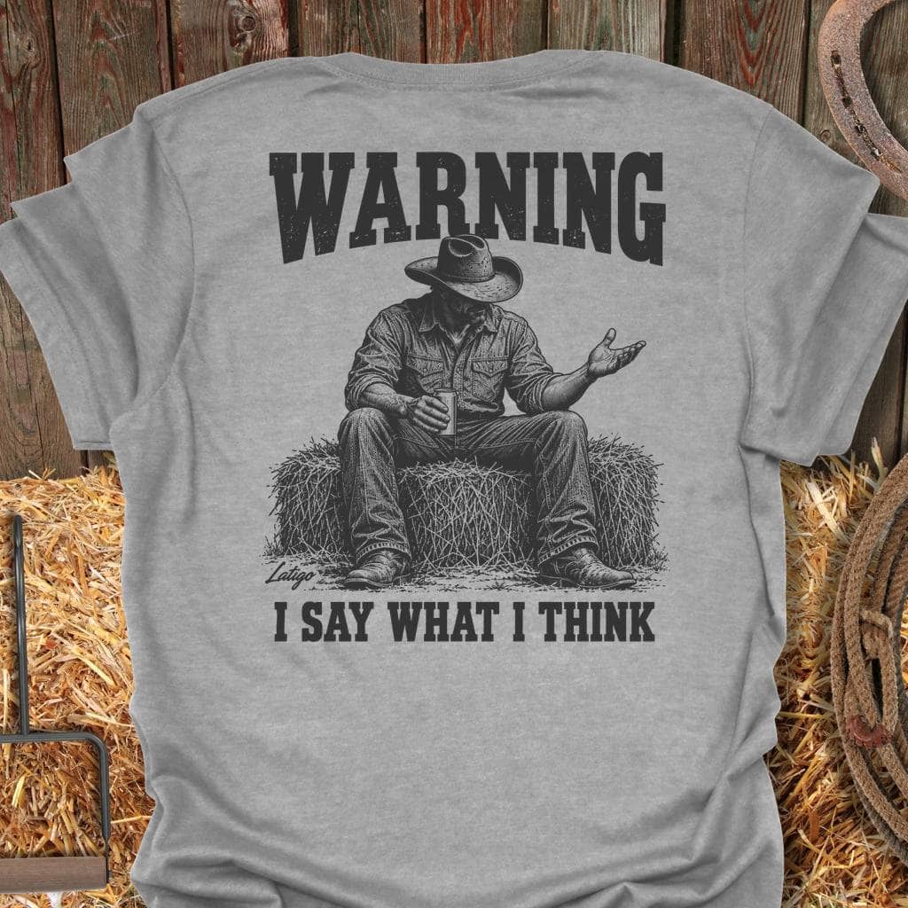 Latigo Cowboy Warning Tee T-Shirt S / Sport Grey