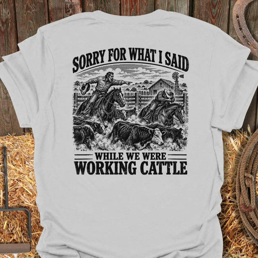 Latigo Cowboy Working Cattle Tee T-Shirt S / Ice Grey
