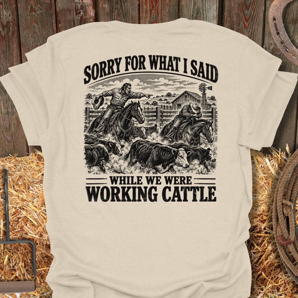 Latigo Cowboy Working Cattle Tee T-Shirt S / Natural