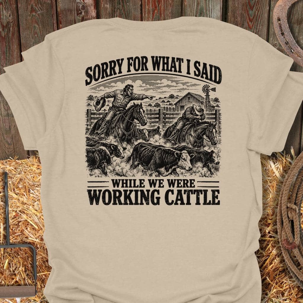 Latigo Cowboy Working Cattle Tee T-Shirt S / Sand
