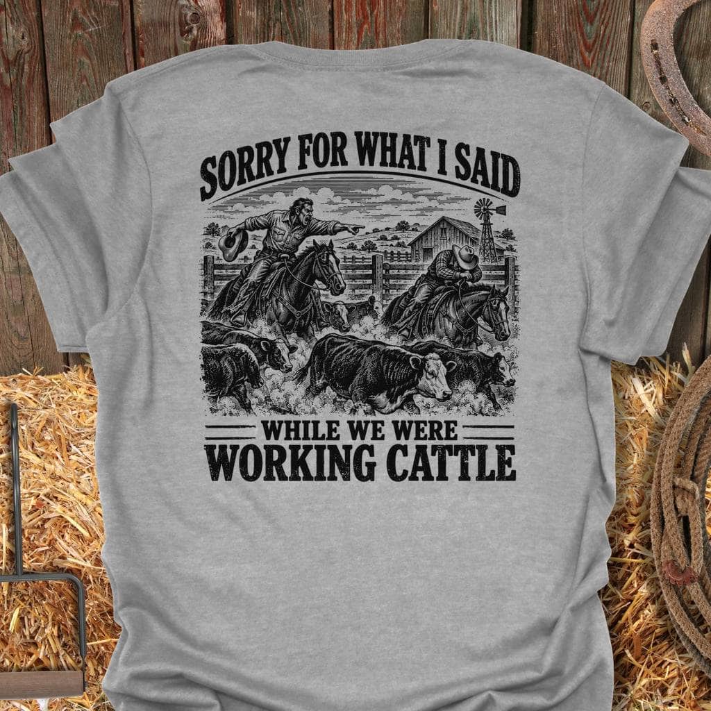 Latigo Cowboy Working Cattle Tee T-Shirt S / Sport Grey