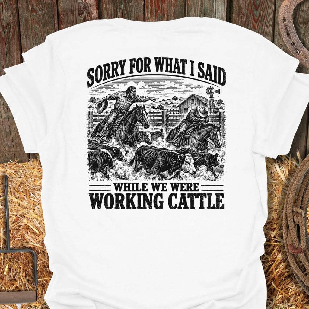 Latigo Cowboy Working Cattle Tee T-Shirt S / White