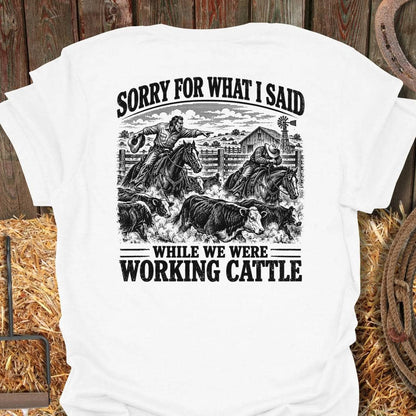 Latigo Cowboy Working Cattle Tee T-Shirt S / White