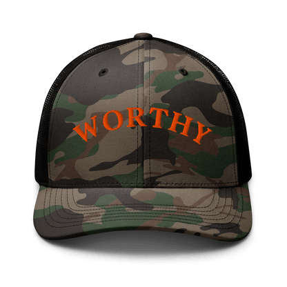 Latigo Cowboy Worthy Trucker Hat Camo/Black