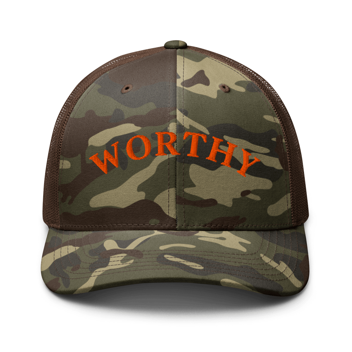 Latigo Cowboy Worthy Trucker Hat Camo/Brown