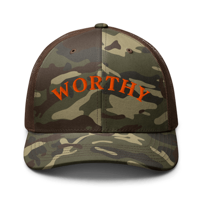 Latigo Cowboy Worthy Trucker Hat Camo/Brown