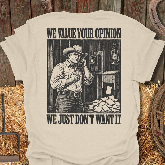 Latigo Cowboy Your Opinion Tee T-Shirt Natural / S