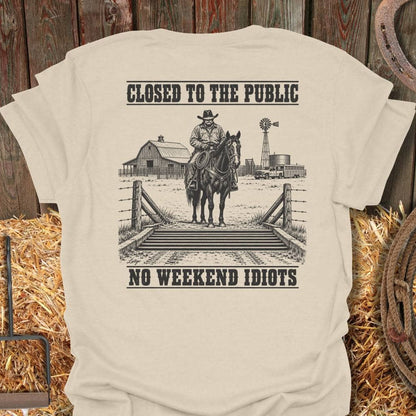 Latigo Cowboy Closed To The Public Tee T-Shirt S / Natural