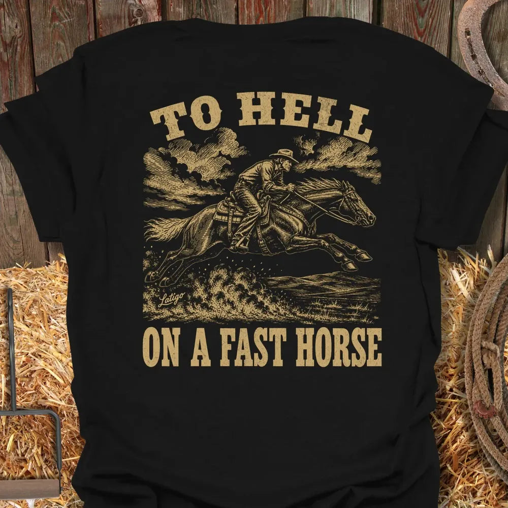 Printify T-Shirt Black / S Fast Horse Tee