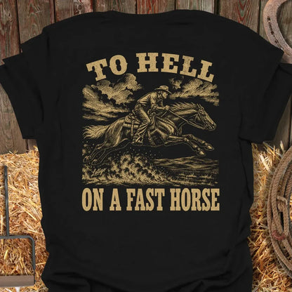 Printify T-Shirt Black / S Fast Horse Tee
