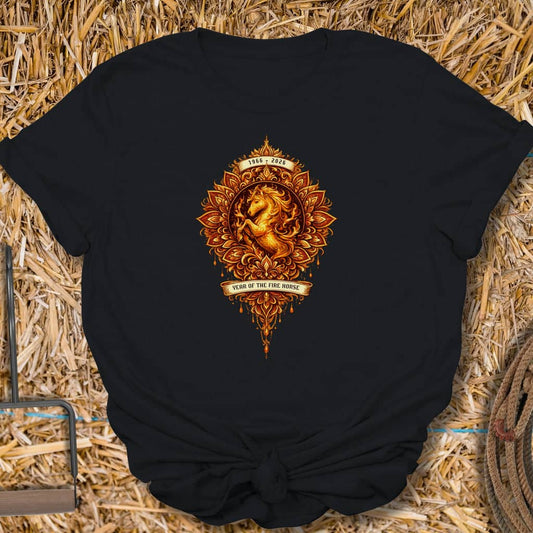 Printify T-Shirt Black / S Fire Horse Tee