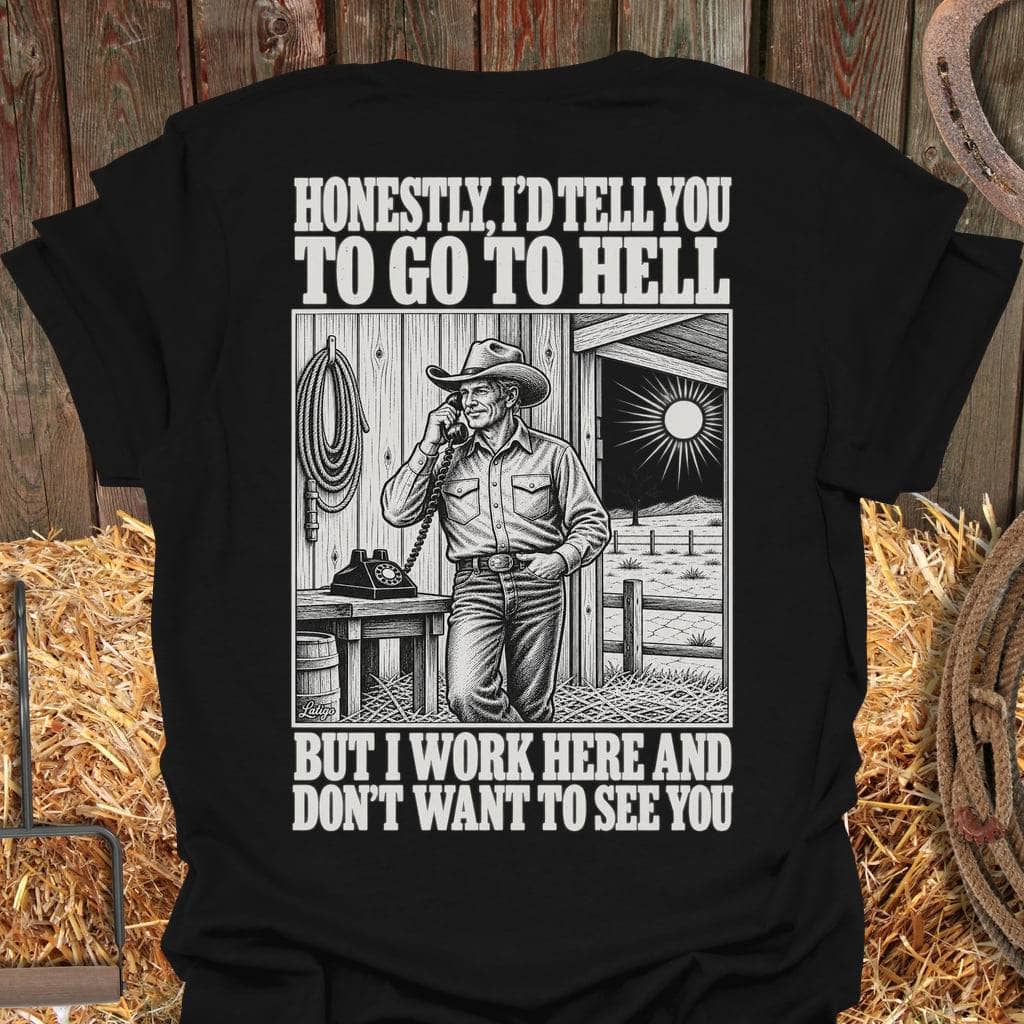 Printify T-Shirt Black / S I Work Here Tee