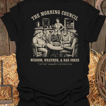 Printify T-Shirt Black / S Morning Council Tee