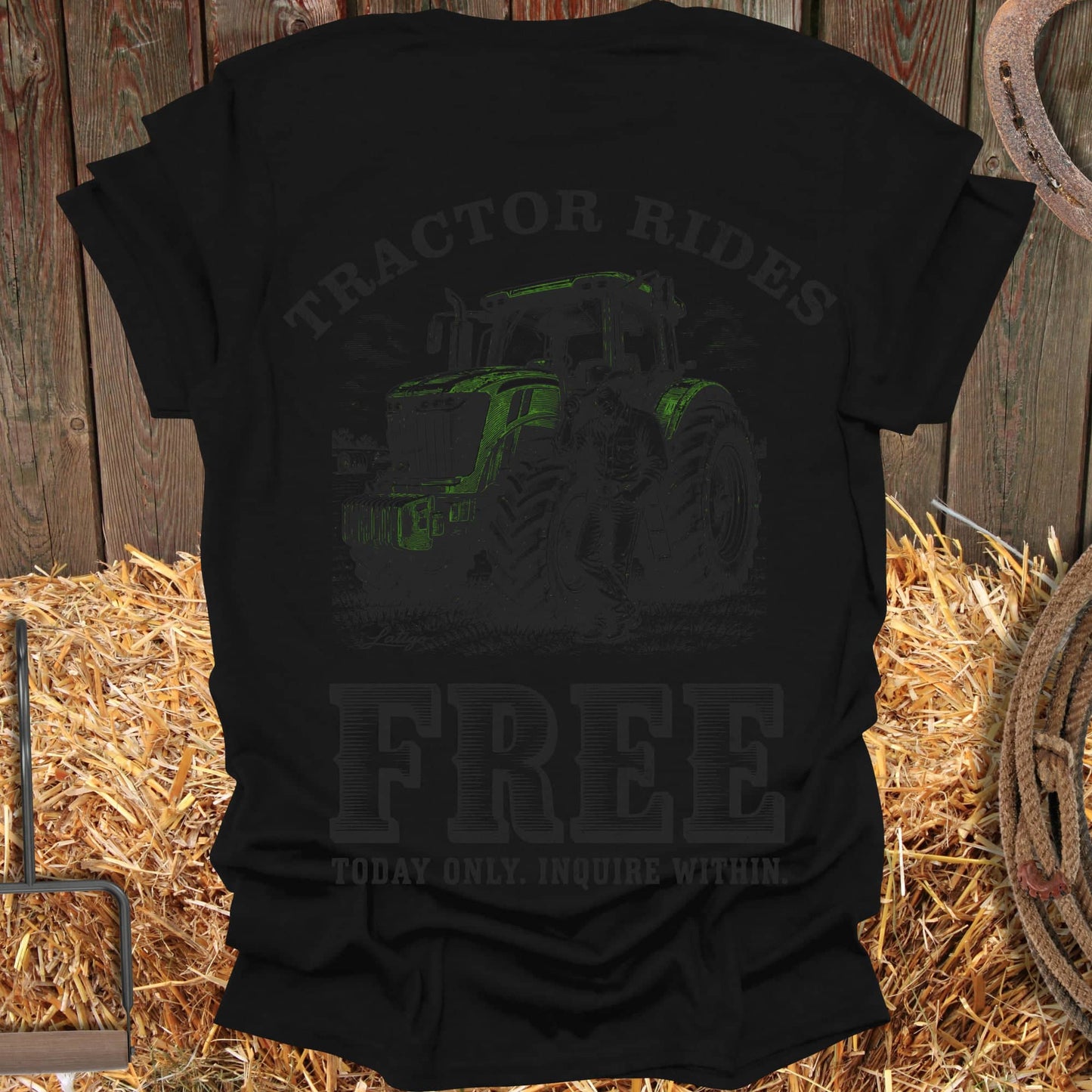 Printify T-Shirt Black / S Tractor Rides Tee
