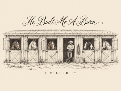 Printify T-Shirt Built Me A Barn Tee