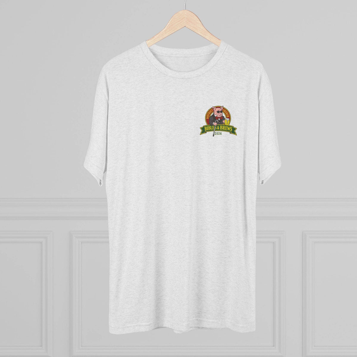 Printify T-Shirt Copy of Copy of District Bibles and Brews Unisex Tri-Blend Crew Tee