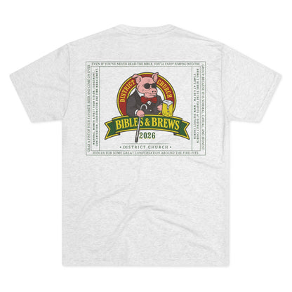 Printify T-Shirt Copy of Copy of District Bibles and Brews Unisex Tri-Blend Crew Tee