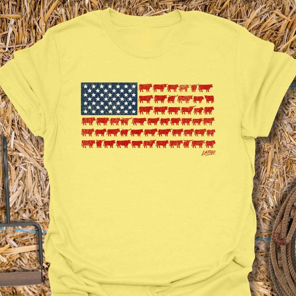 Printify T-Shirt Cornsilk / S Beef Flag Tee