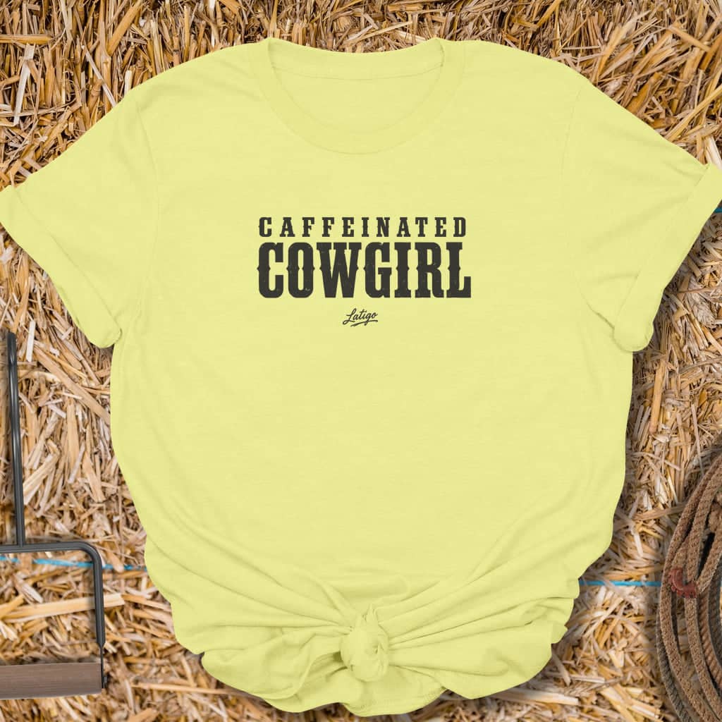 Printify T-Shirt Cornsilk / S Caffeinated Cowgirl Tee