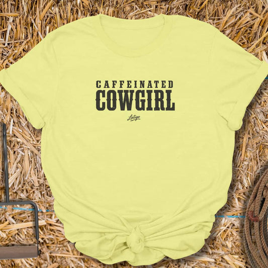 Printify T-Shirt Cornsilk / S Caffeinated Cowgirl Tee