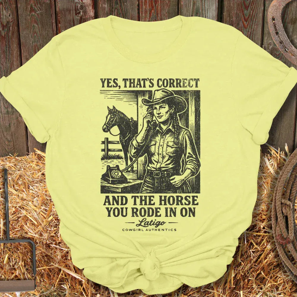 Printify T-Shirt Cornsilk / S Correct Cowgirl Front Tee