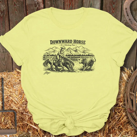 Printify T-Shirt Cornsilk / S Downward Horse Tee