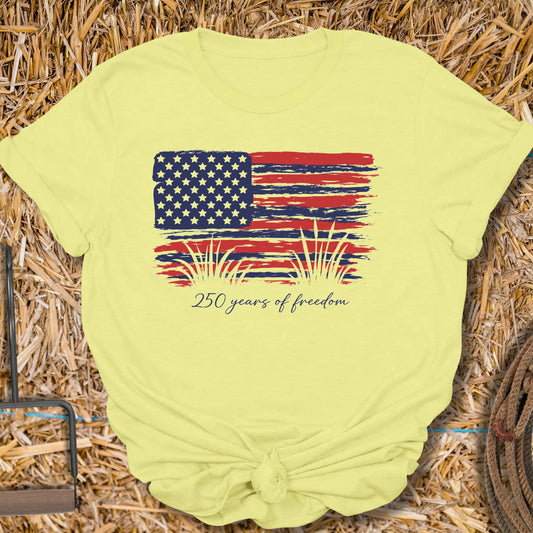 Printify T-Shirt Cornsilk / S Fields Of Freedom Tee