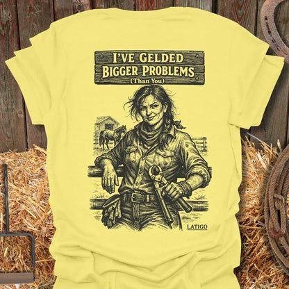 Printify T-Shirt Cornsilk / S Gelded Problems Tee