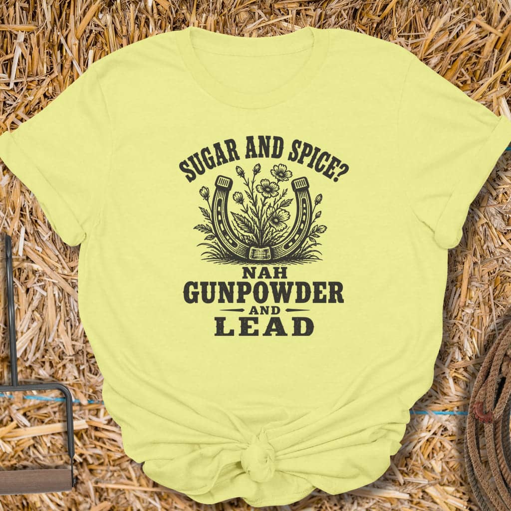 Printify T-Shirt Cornsilk / S Gunpowder And Lead Tee