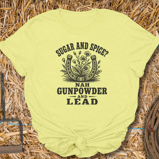 Printify T-Shirt Cornsilk / S Gunpowder And Lead Tee