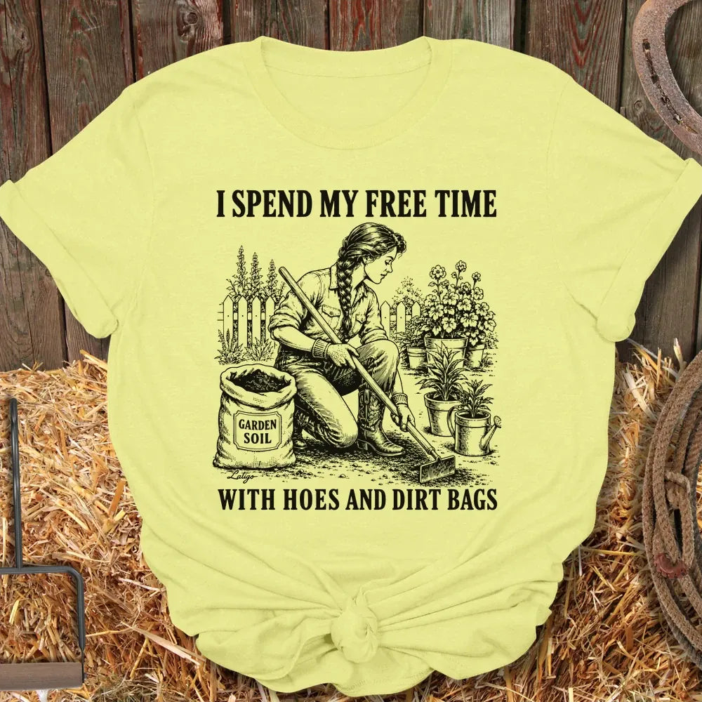 Printify T-Shirt Cornsilk / S Hoes and Dirtbags Tee
