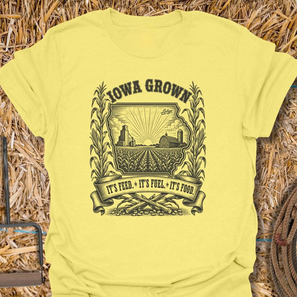 Printify T-Shirt Cornsilk / S Iowa Grown Tee