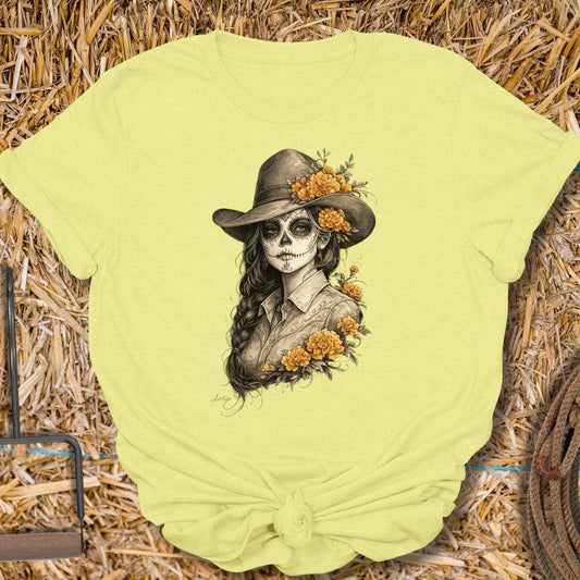 Printify T-Shirt Cornsilk / S Marigold Muerta Tee